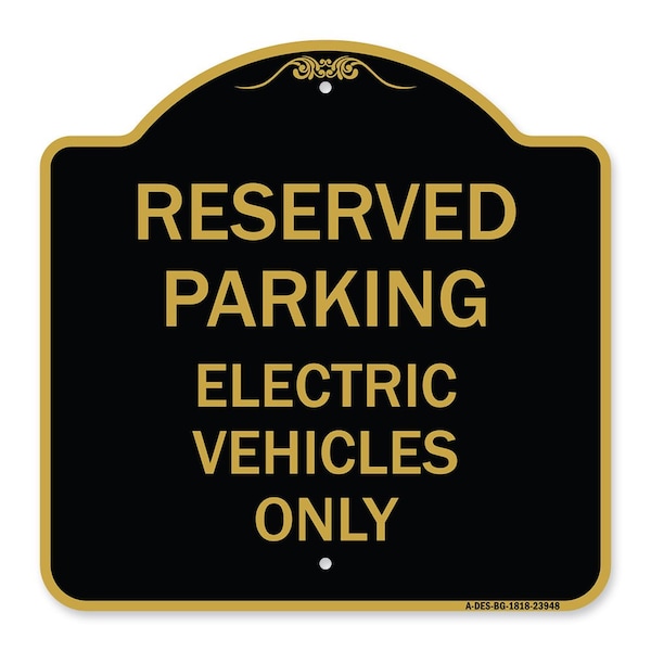 Signmission For Electrical Cars Reserved Parking Electric Vehicles Heavy-Gauge Alum, 18" x 18", BG-1818-23948 A-DES-BG-1818-23948 - main